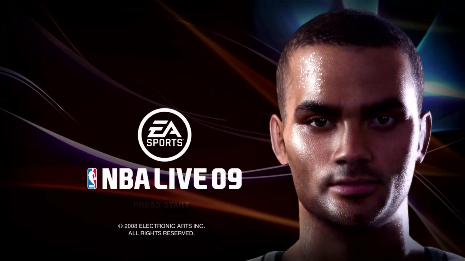 NBA Live 09 title screen for Xbox 360